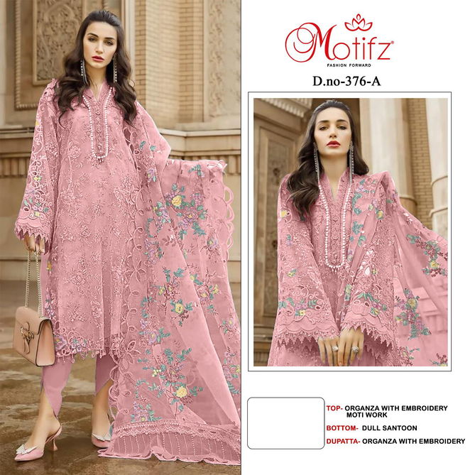 Motifz 376 A To D Organza Pakistani Salwar Kameez Catalog